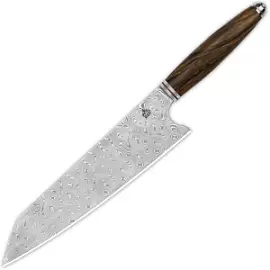 Фото товара «Нож кухонный QSP Kritsuke 8' Mulan Series Laminated Damasucus, рукоять Desert Iron Wood (QS-KK-004B)»