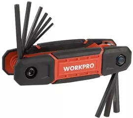 Фото товара «Набор ключей шестигранных дюймовых WORKPRO складной (9 шт) (WP222029)»