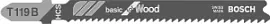 Фото товара «Пилка для лобзика Bosch T 119 В Basic for Wood 92 мм (1 шт)»