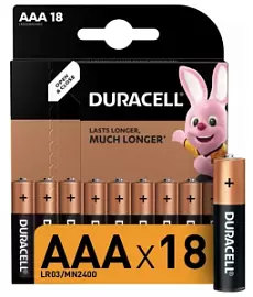 Фото товара «Батарейки Duracell Basic AAA LR03 CN алкалиновые (18 шт)»