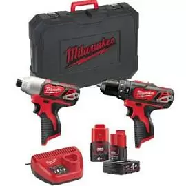 Фото товара «Набор инструментов Milwaukee M12 ВPP2В-421С (Li-Ion2Ач/4Ач)»