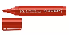 Фото товара «Маркер перманетный Зубр МП-300К 2-5 мм, красный клиновидный»